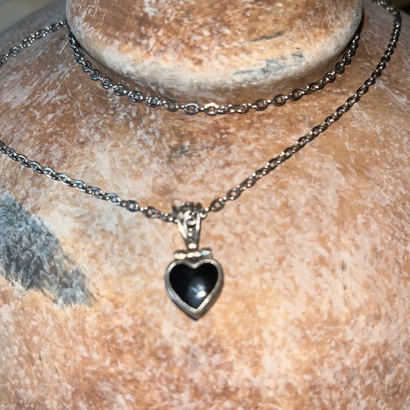 Silver Reversible heart filigree  pendant - Picture 2 of 7